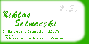 miklos selmeczki business card